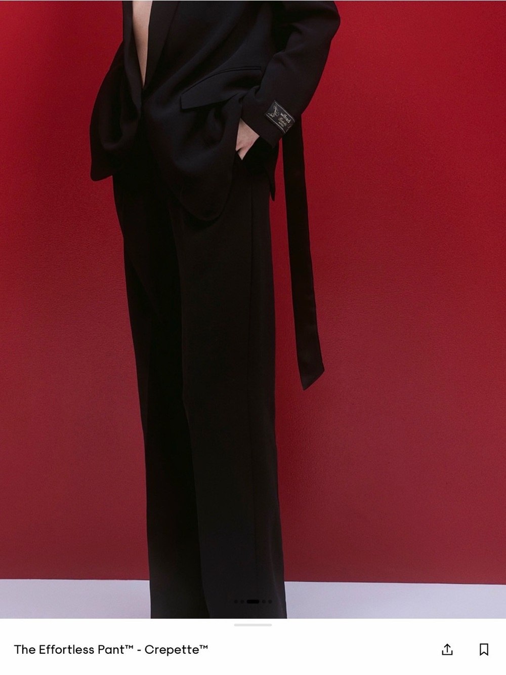 Aritzia Black Wide-Leg Effortless Pant
